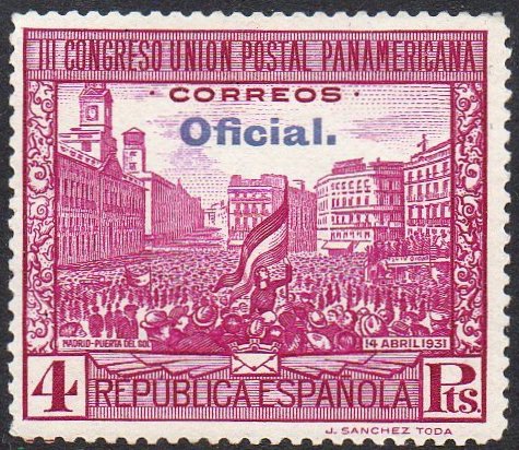 1931 Postal Union Congress Official Postage 4p Spain